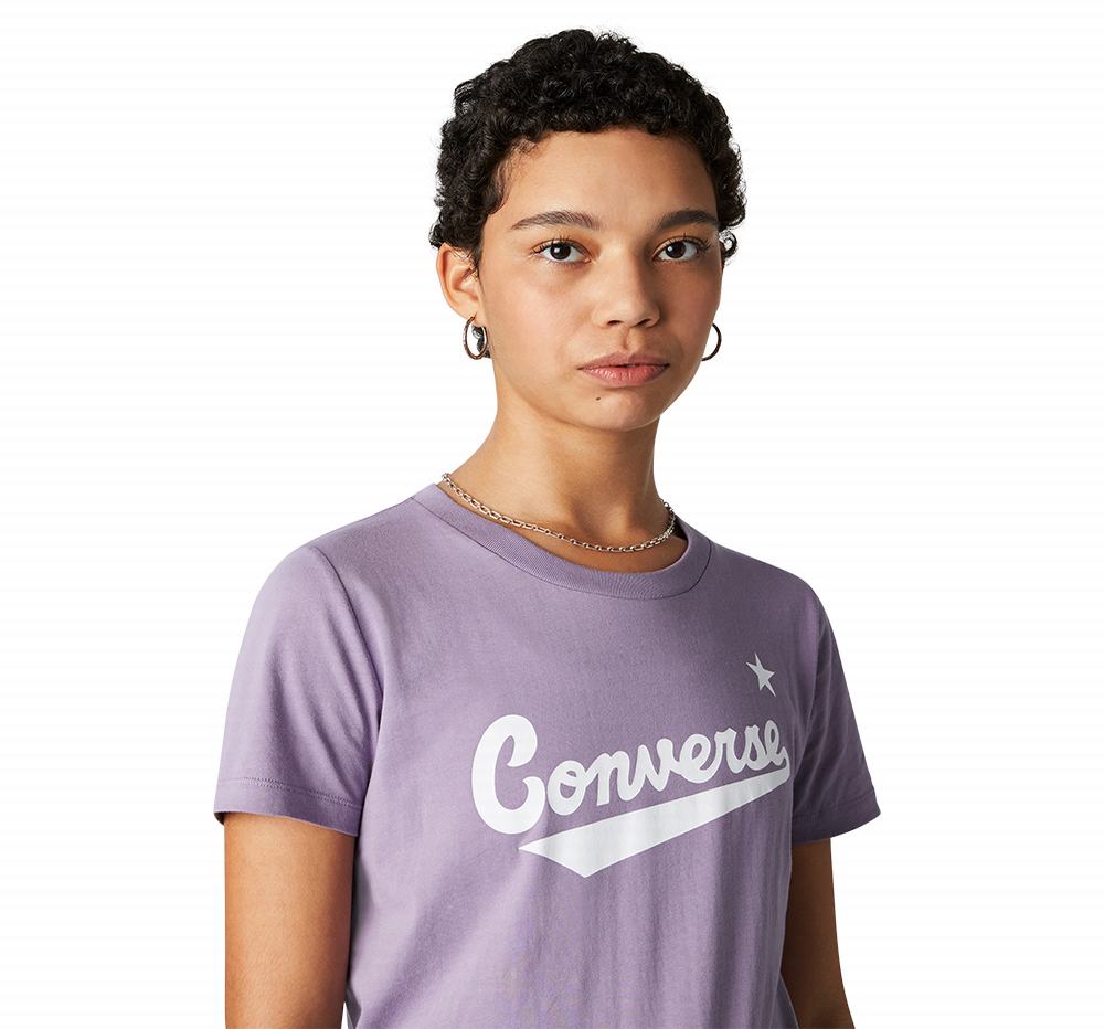 Camiseta Converse Front Logo Mulher Roxo 479835LZQ